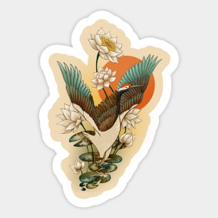 Crane Dance Sticker